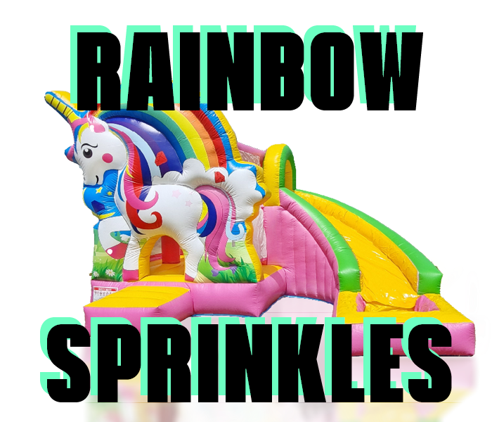 Rainbow Sprinkles Inflatable Castle Hero Image